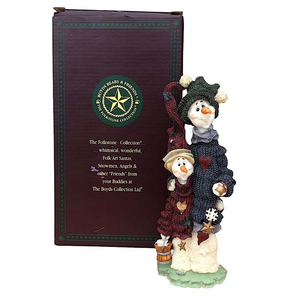 Boyds Bear & Friends Folkstones 28108 Flake & Metton Snow Buddies Figurine‎